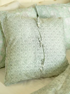 Sadie Block Print Cushion Cover - Sage