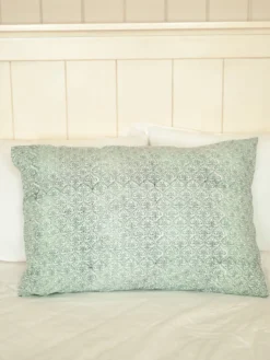 Sadie Block Print Pillowcase - Sage