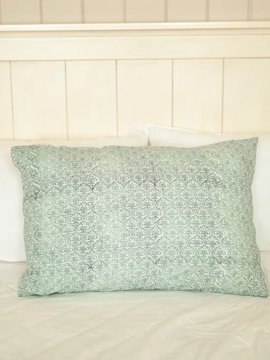 Sadie Block Print Pillowcase - Sage
