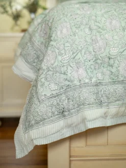 Sadie Block Print Quilt - Sage