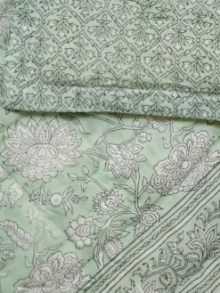 Sadie Block Print Throw - Sage
