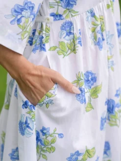 Scotia Dress - White Blue