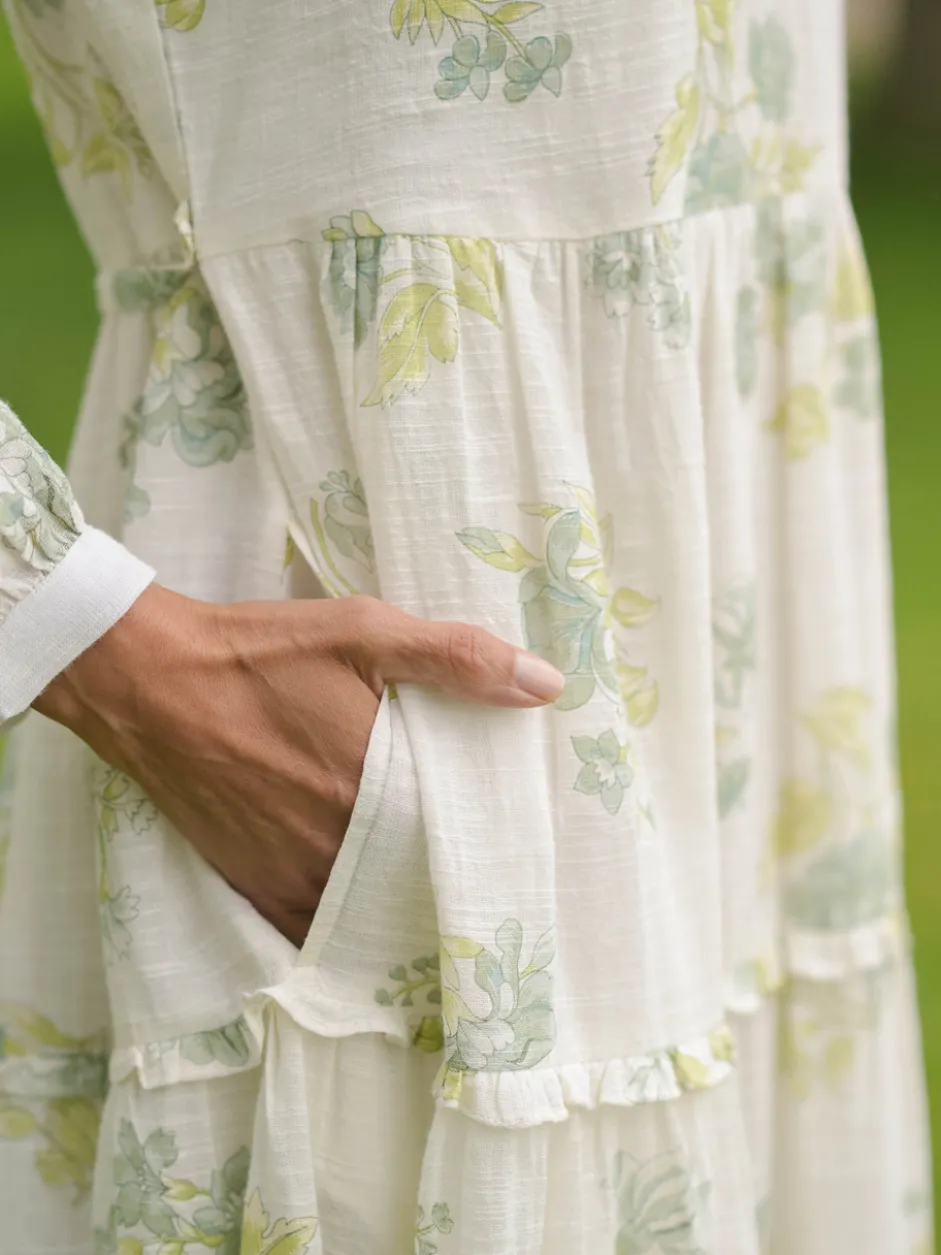 Seaglass Floral Dress - Ivory Sage