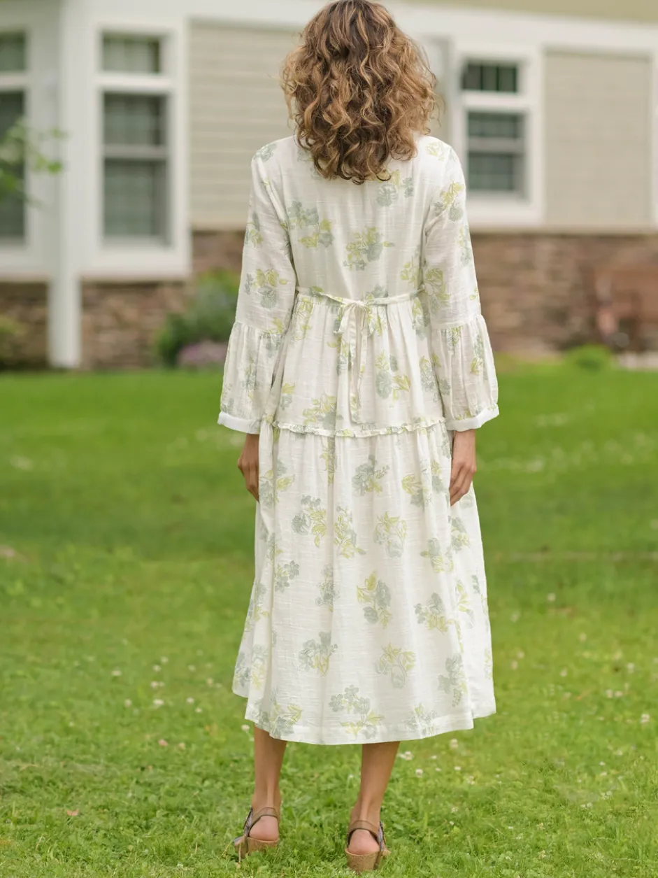Seaglass Floral Dress - Ivory Sage