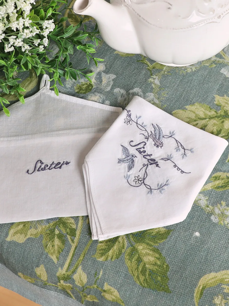 Sister Embroidered Envelope Hankie