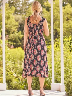 Spanish Rose Faux Wrap Dress