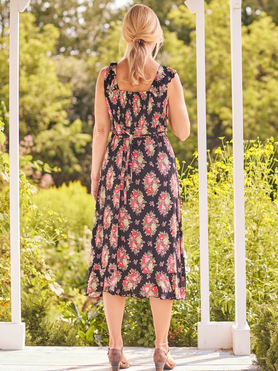 Spanish Rose Faux Wrap Dress