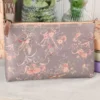 Sparrows & Roses Leather Pouch - Soft Grey