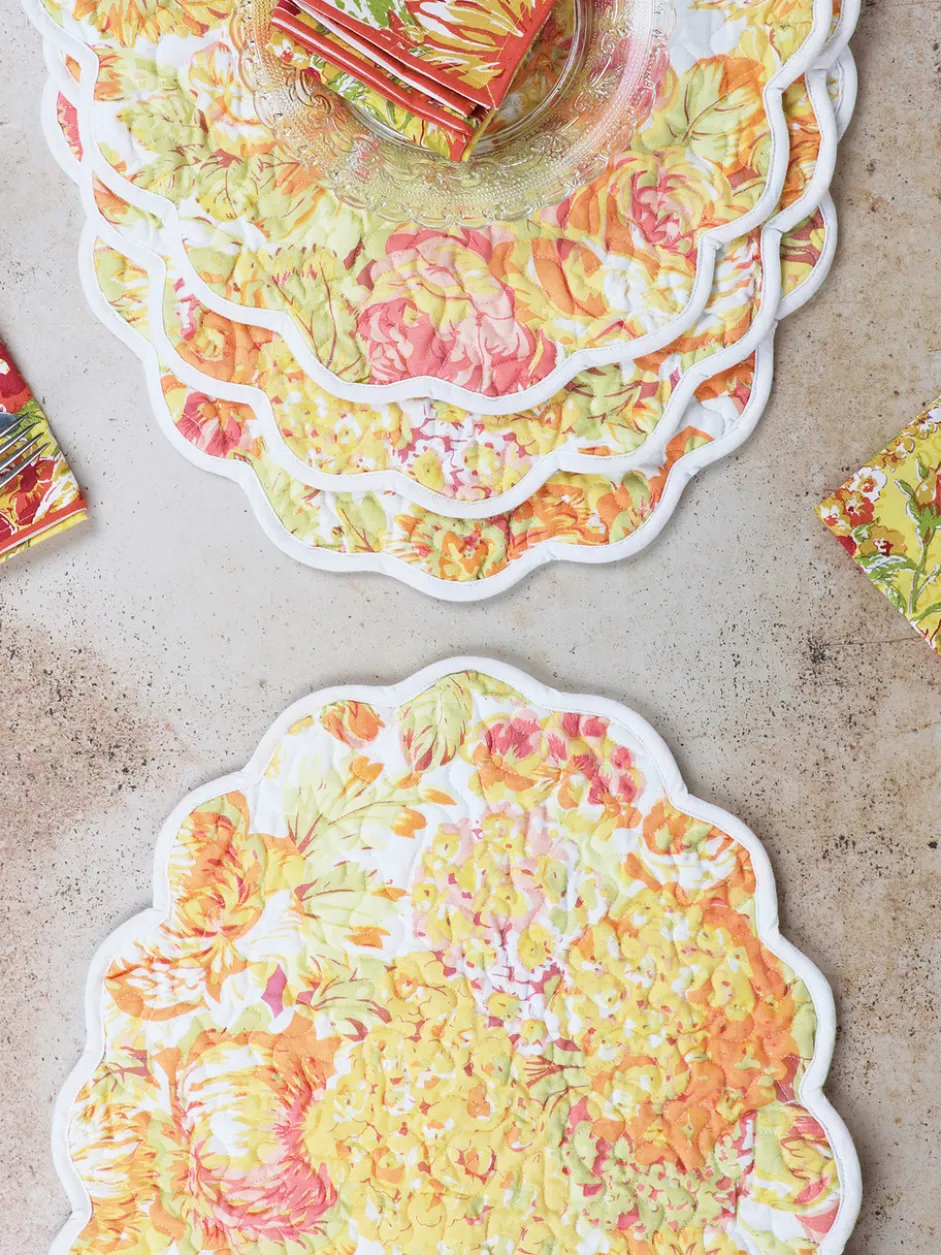 Spring Gathering Quilted Placemat Set of 4 - Sorbet