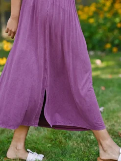 Stepping Out Jersey Skirt - Sunwashed Plum