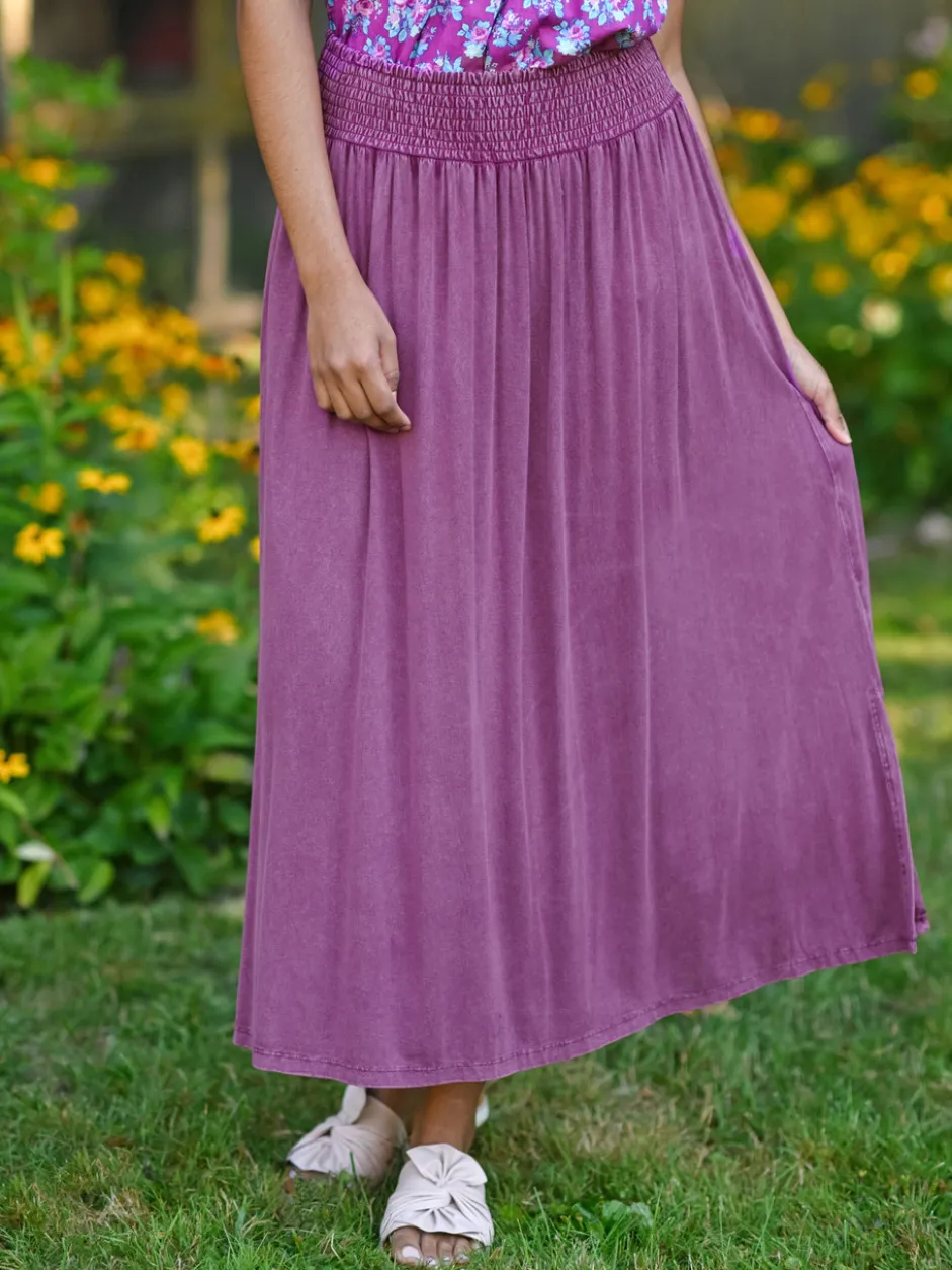 Stepping Out Jersey Skirt - Sunwashed Plum