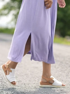 Stepping Out Jersey Skirt - Sunwashed Periwinkle