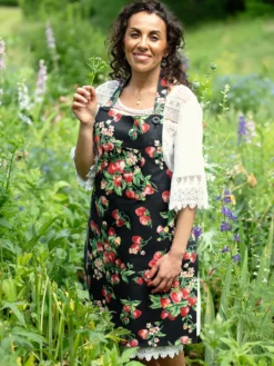 Strawberry Chef Apron - Black