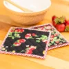 Strawberry Patchwork Potholder Set of 2 - Black