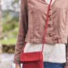Suede Crossbody Bag - Suede Red