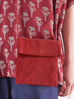 Suede Crossbody Bag - Suede Red