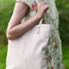 Suede Tote Bag - Light Rose