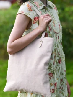 Suede Tote Bag - Light Rose