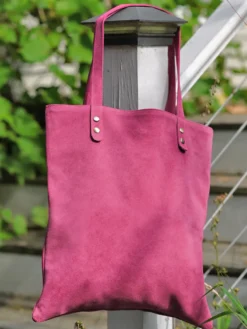 Suede Tote Bag - Pink
