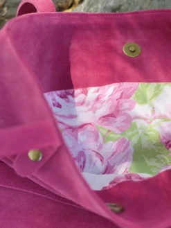 Suede Tote Bag - Pink