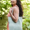 Suede Tote Bag - Sage