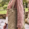 Suede Tote Bag - Suede Olive