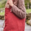 Suede Tote Bag - Suede Red