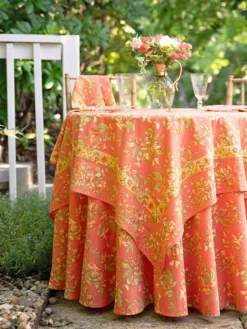 Sweet Pea Round Cloth - Coral
