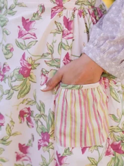 Sweet Pea Ruffle Farmhouse Apron - Rose