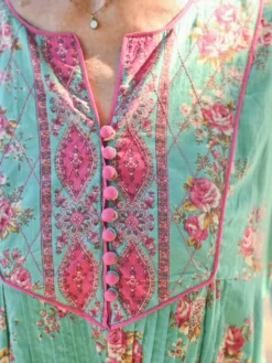 Tallulah Peasant Dress - Aqua