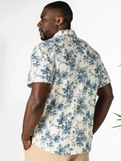 Teal Rose Shirt - Ecru