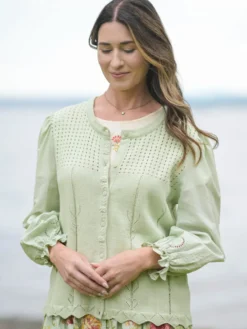 Tea Shop Sweater - Sage