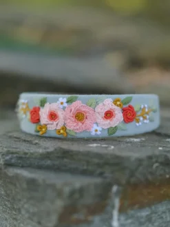 Timeless Embroidered Headband - Smoke Blue