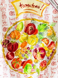 Tomatoes Watercolor Tea Towel