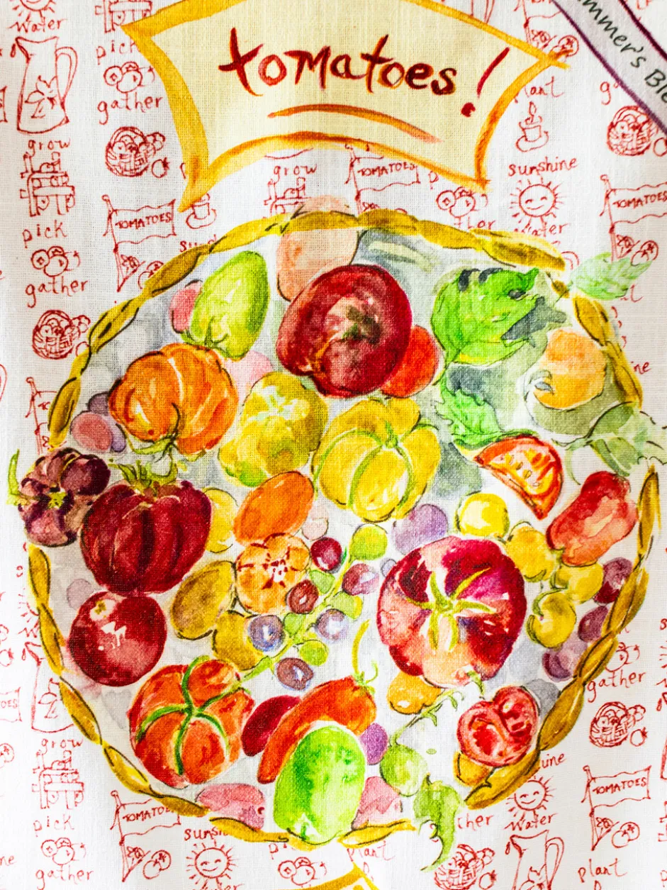Tomatoes Watercolor Tea Towel