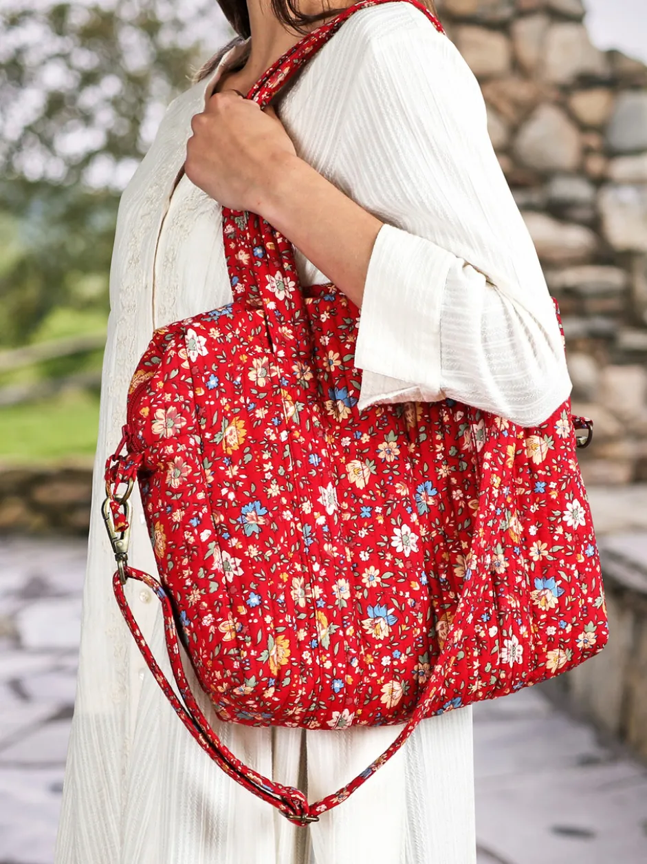 Travellin' Quilted Bag - Heather Red