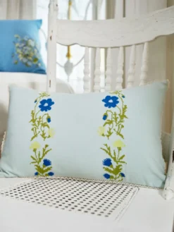 Trellis Cushion Cover - Aqua