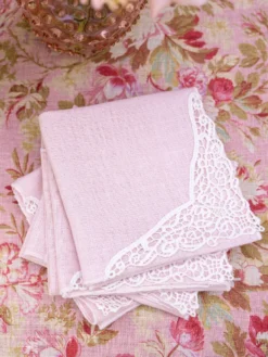 Versailles Linen Napkin Set of 4 - Rose
