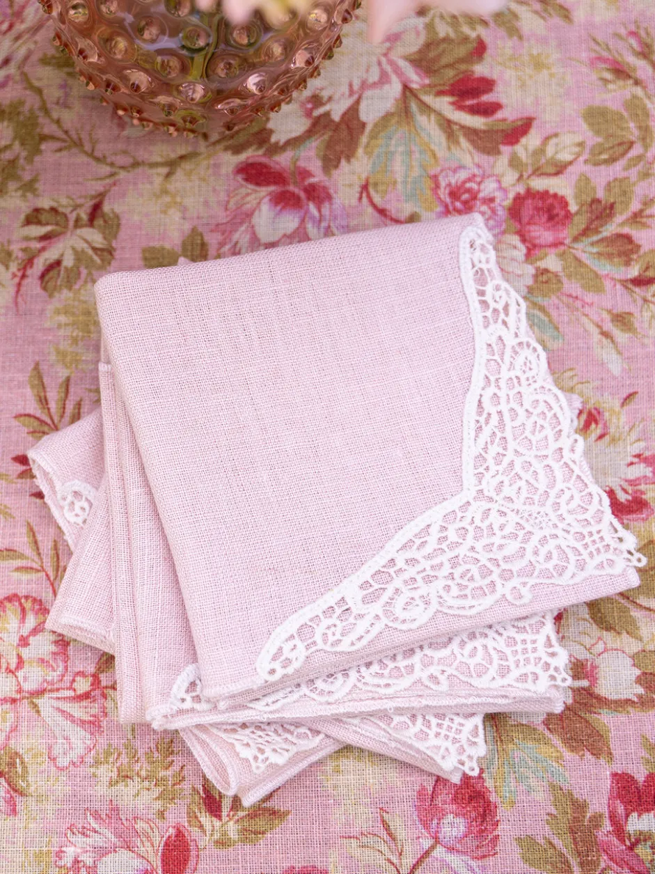 Versailles Linen Napkin Set of 4 - Rose