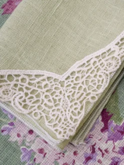 Versailles Linen Napkin Set of 4 - Sage