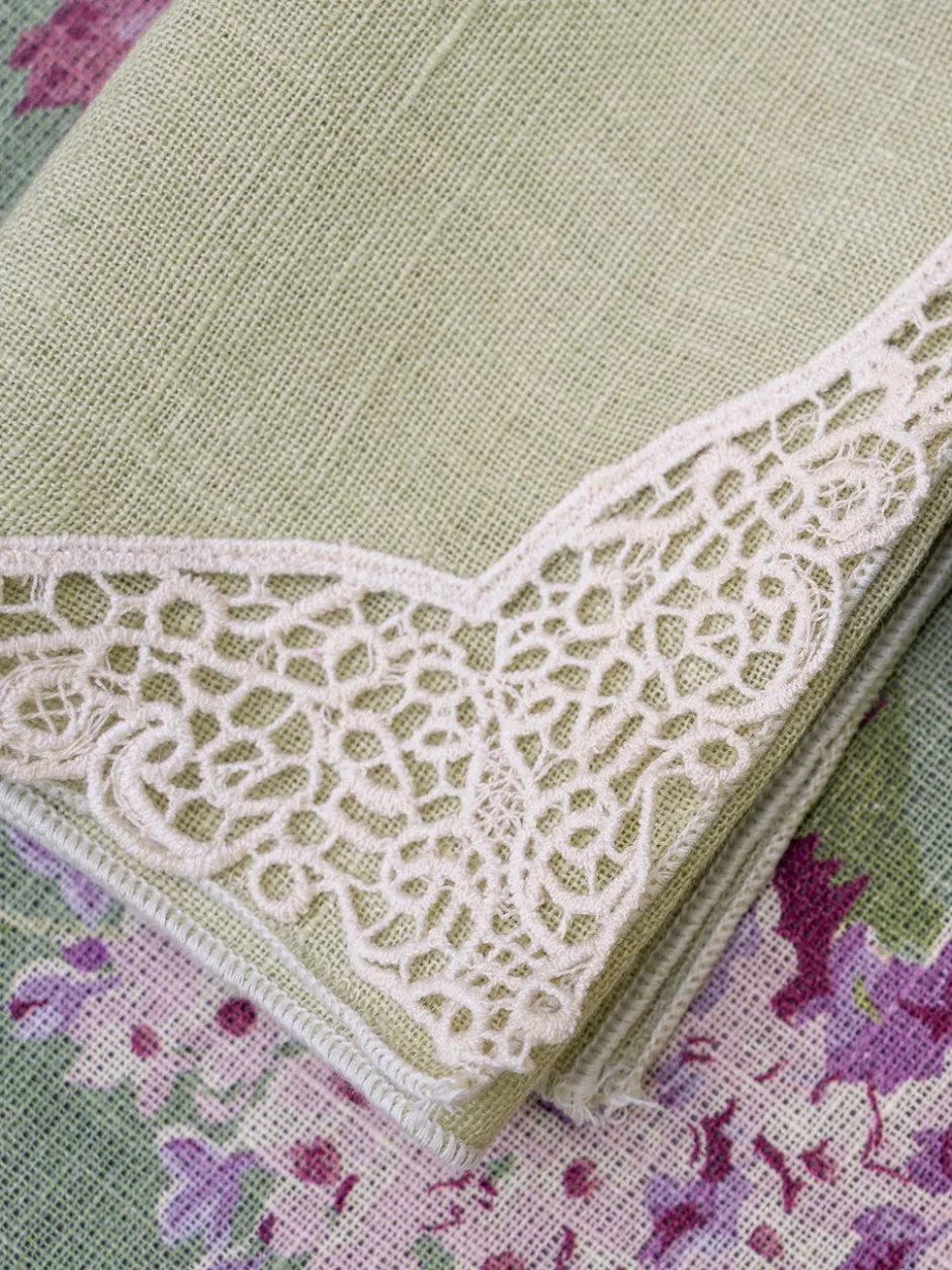 Versailles Linen Napkin Set of 4 - Sage