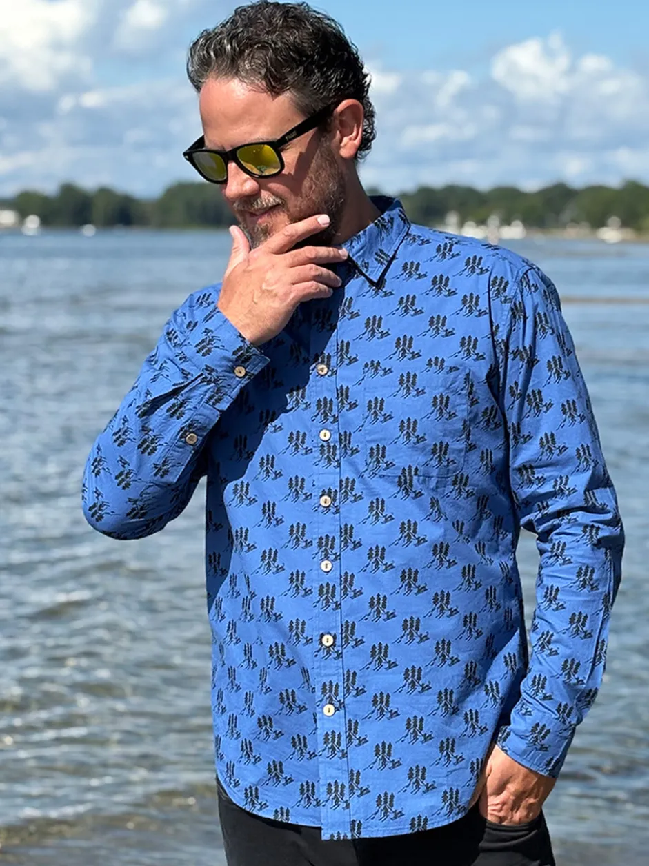 Wandering Skier Shirt - Blue