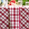 Watermelon Plaid Napkin Set of 4 - Red Natural