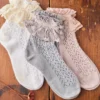 Whimsy Lace Ankle Sock - Gray