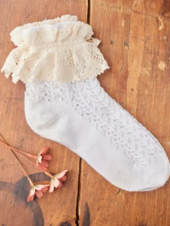 Whimsy Lace Ankle Sock - White