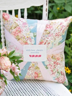 With Love Patchwork Cushion Cover - Pastel